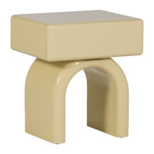 WOOOD Žlut&yacute; lakovan&yacute; nočn&iacute; stolek Zorel 57 x 50 cm