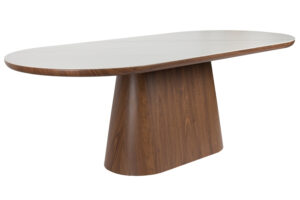 White Label Ořechov&yacute; j&iacute;deln&iacute; stůl ALMIRA 180 x 90 cm s mramorov&yacute;m dekorem