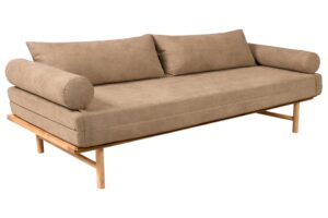 Woodman B&eacute;žov&aacute; rozkl&aacute;dac&iacute; pohovka Le MAR 201 cm s dřevěnou podnož&iacute;