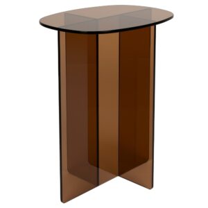 Zuiver Hněd&yacute; skleněn&yacute; odkl&aacute;dac&iacute; stolek LINEA 40 x 30 cm