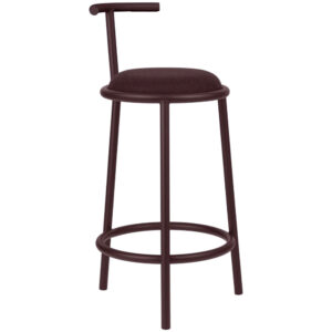 noo.ma V&iacute;nově červen&aacute; čalouněn&aacute; barov&aacute; židle Hogo 68 cm s opěradlem