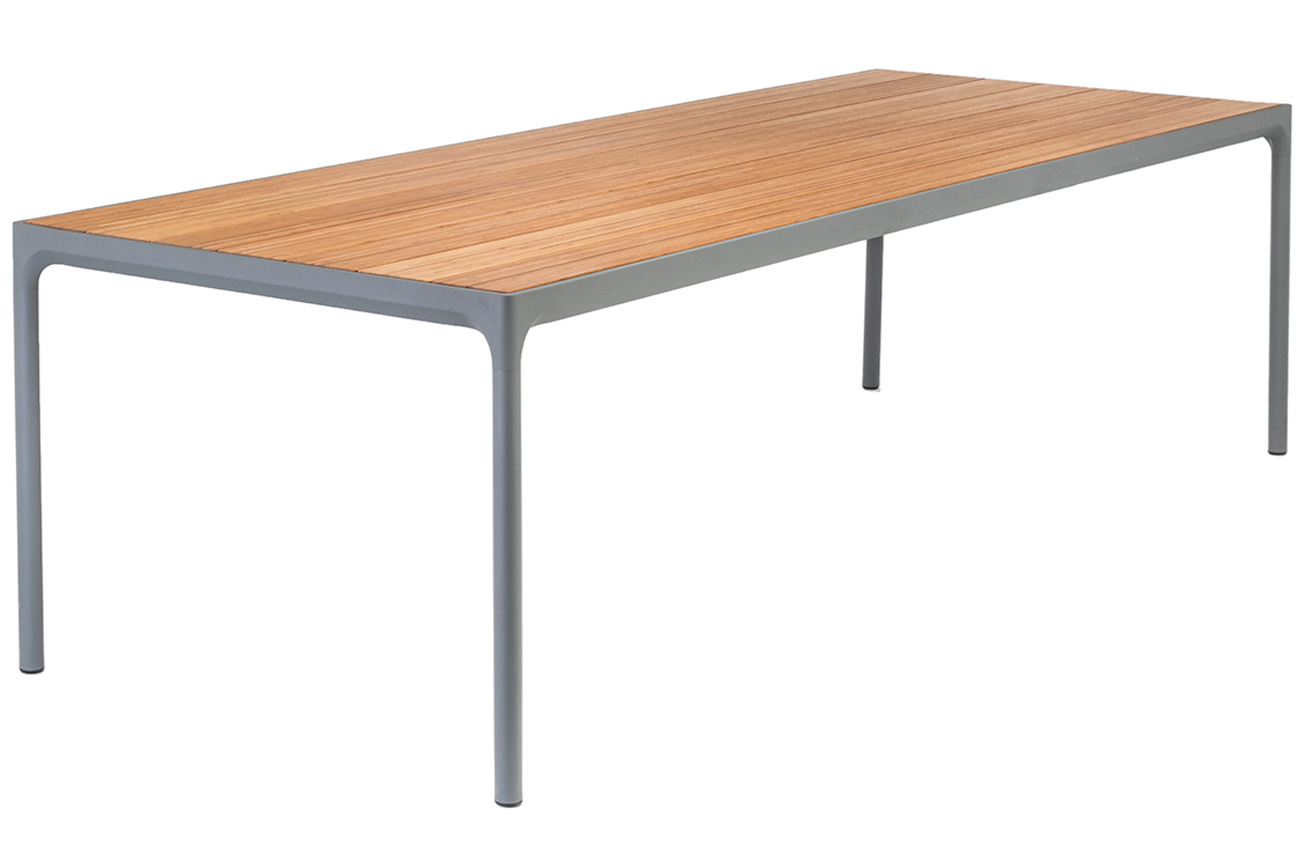 Antracitový bambusový zahradní jídelní stůl HOUE Four 270 x 90 cm
