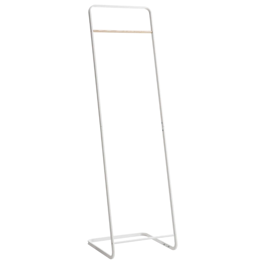 Bílý kovový stojací věšák Yamazaki Tower 140 cm