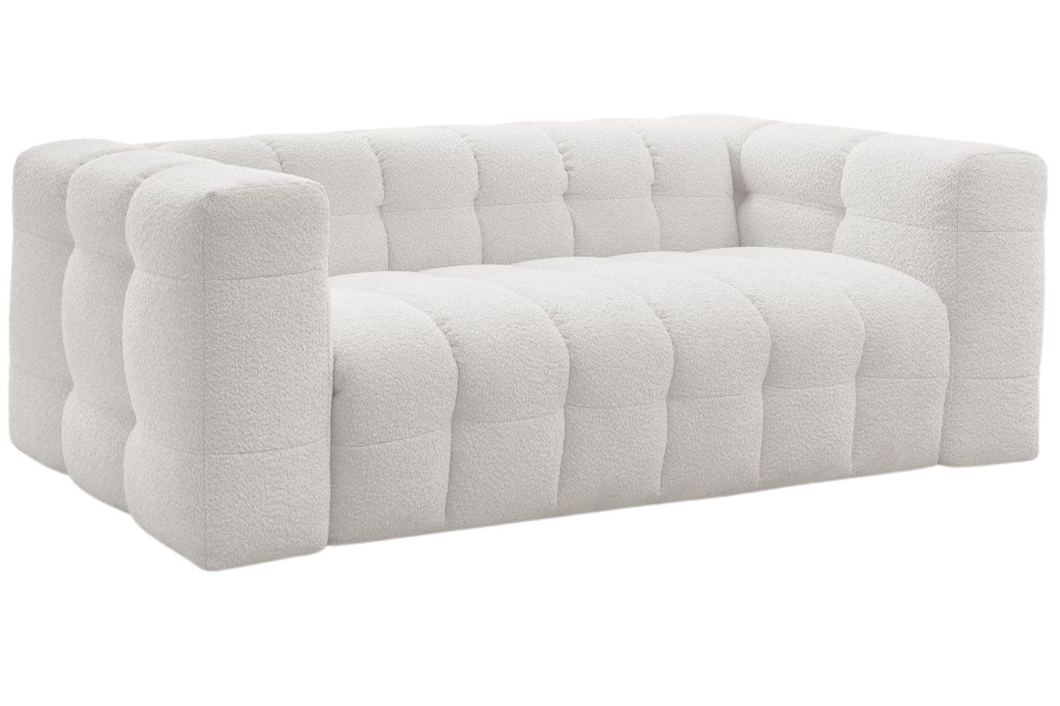 Bobochic Paris Bílá bouclé rozkládací pohovka Cloud 228 cm