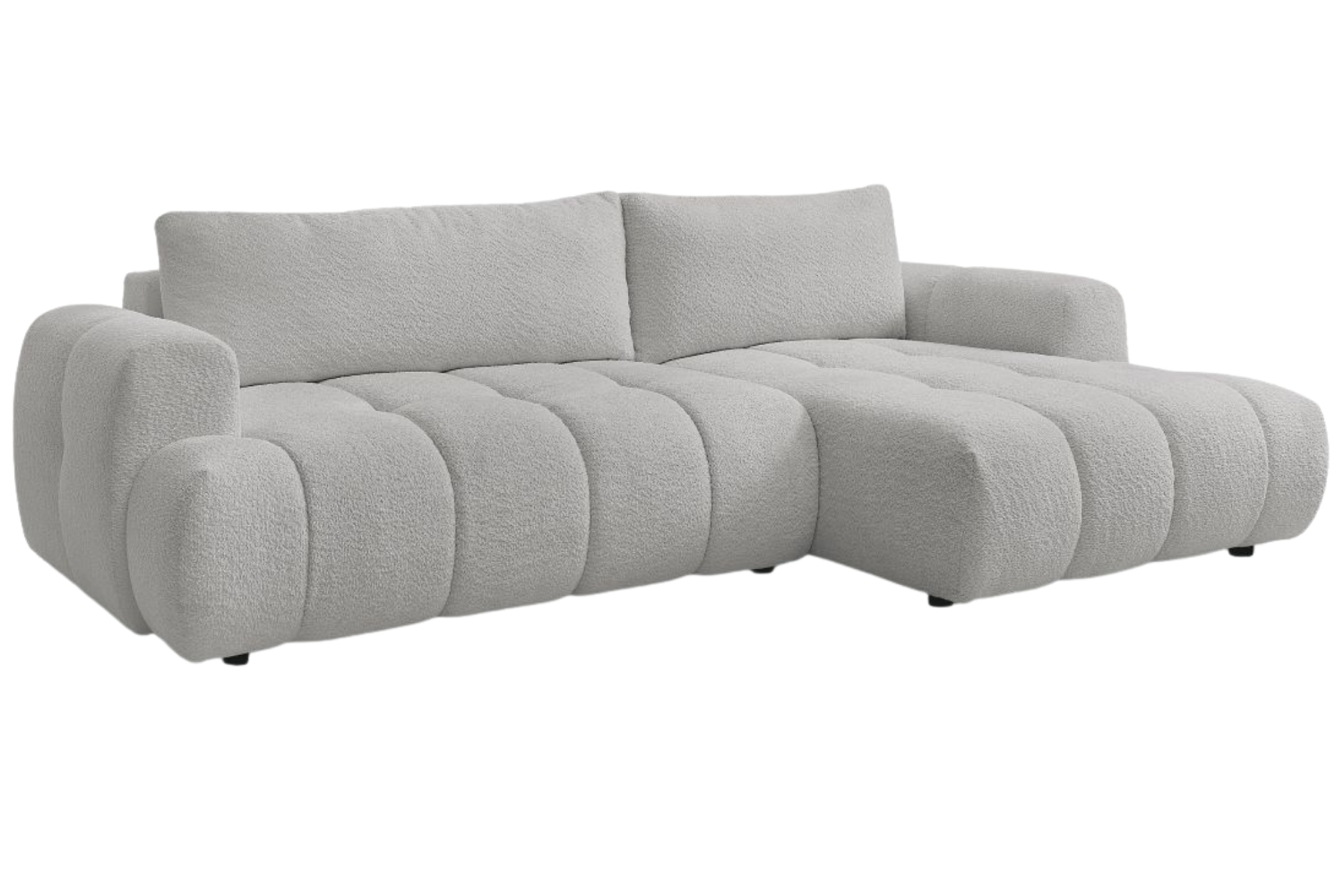 Bobochic Paris Světle šedá bouclé rozkládací pohovka Fuji 292 cm
