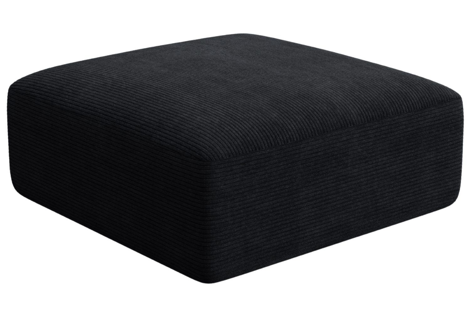 Cosmopolitan Design Černá manšestrová podnožka Campi 90 x 90 cm