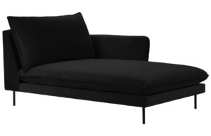 Cosmopolitan Design Černá sametová lenoška Vienna 170 cm
