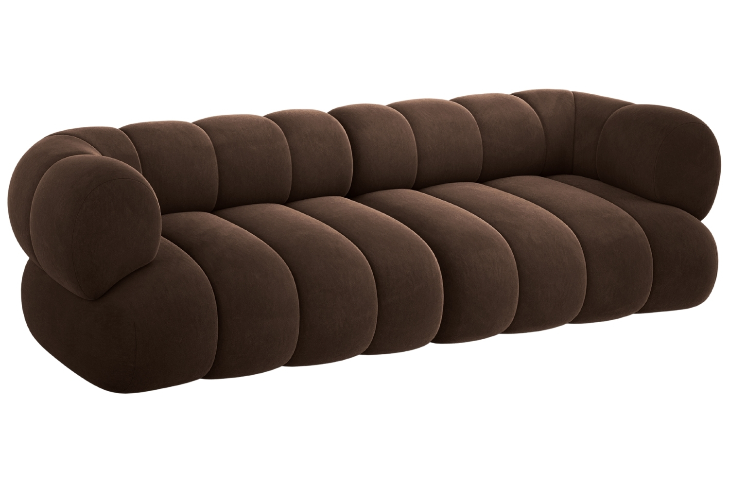 Cosmopolitan Design Hnědá sametová čtyřmístná pohovka Koge 240 cm