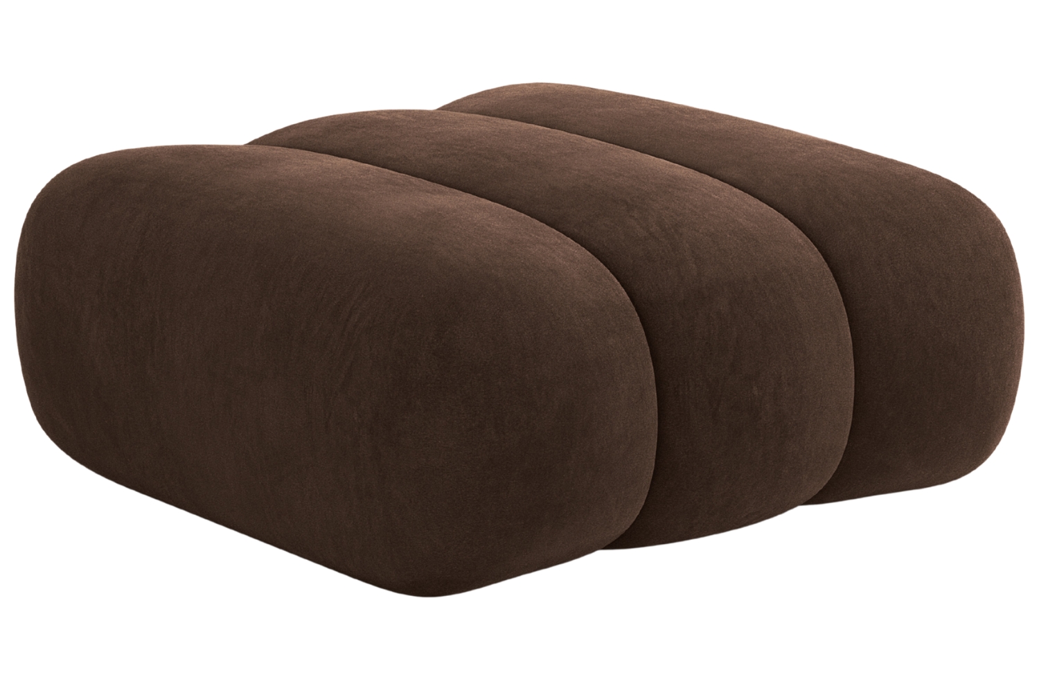 Cosmopolitan Design Hnědá sametová podnožka Koge 95 x 95 cm