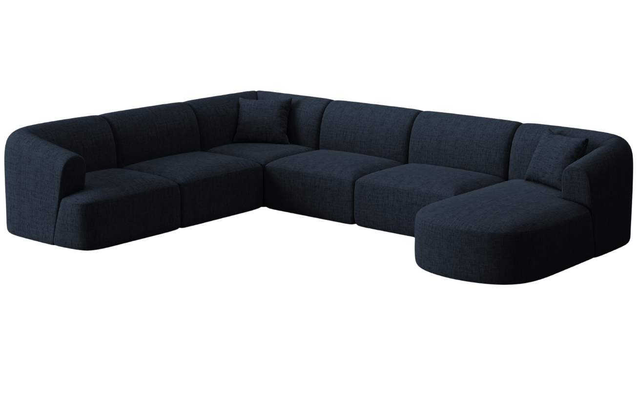 Cosmopolitan Design Královsky modrá čalouněná rohová pohovka Campi 330 cm
