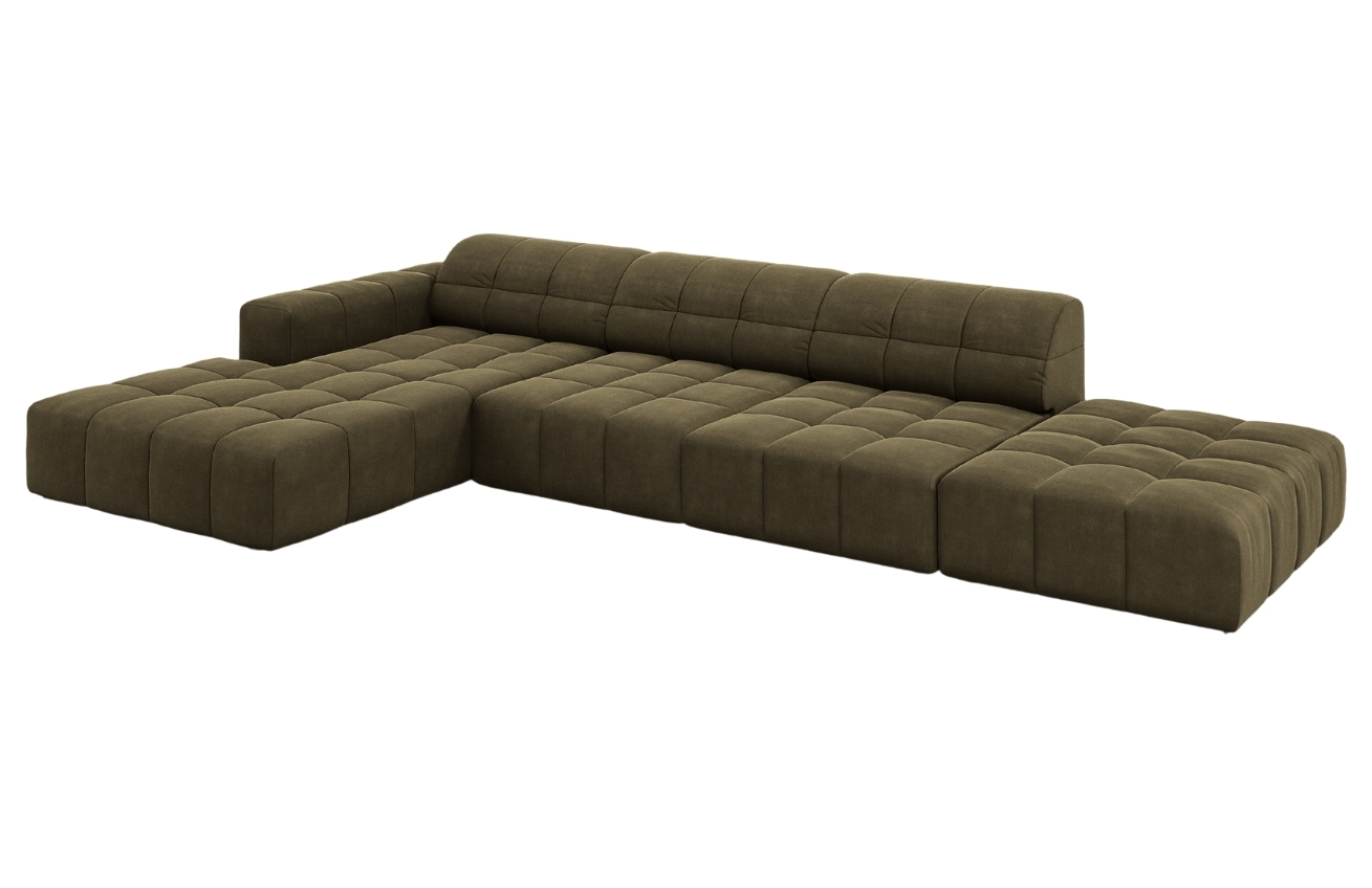 Cosmopolitan Design Sametová rohová pohovka Chicago 341 cm