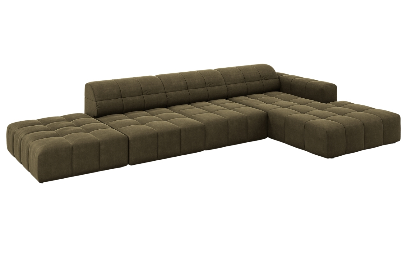 Cosmopolitan Design Sametová rohová pohovka Chicago 341 cm