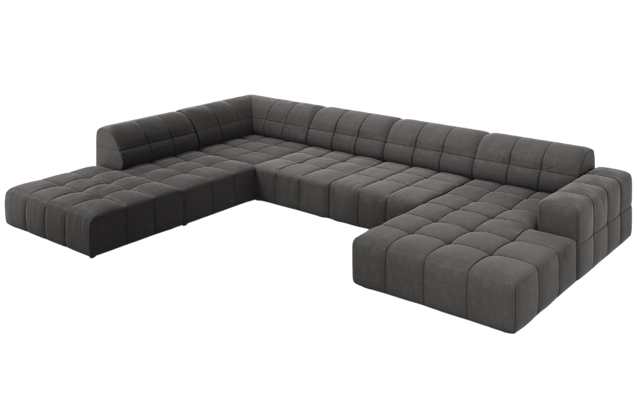 Cosmopolitan Design Sametová rohová pohovka Chicago 364 cm