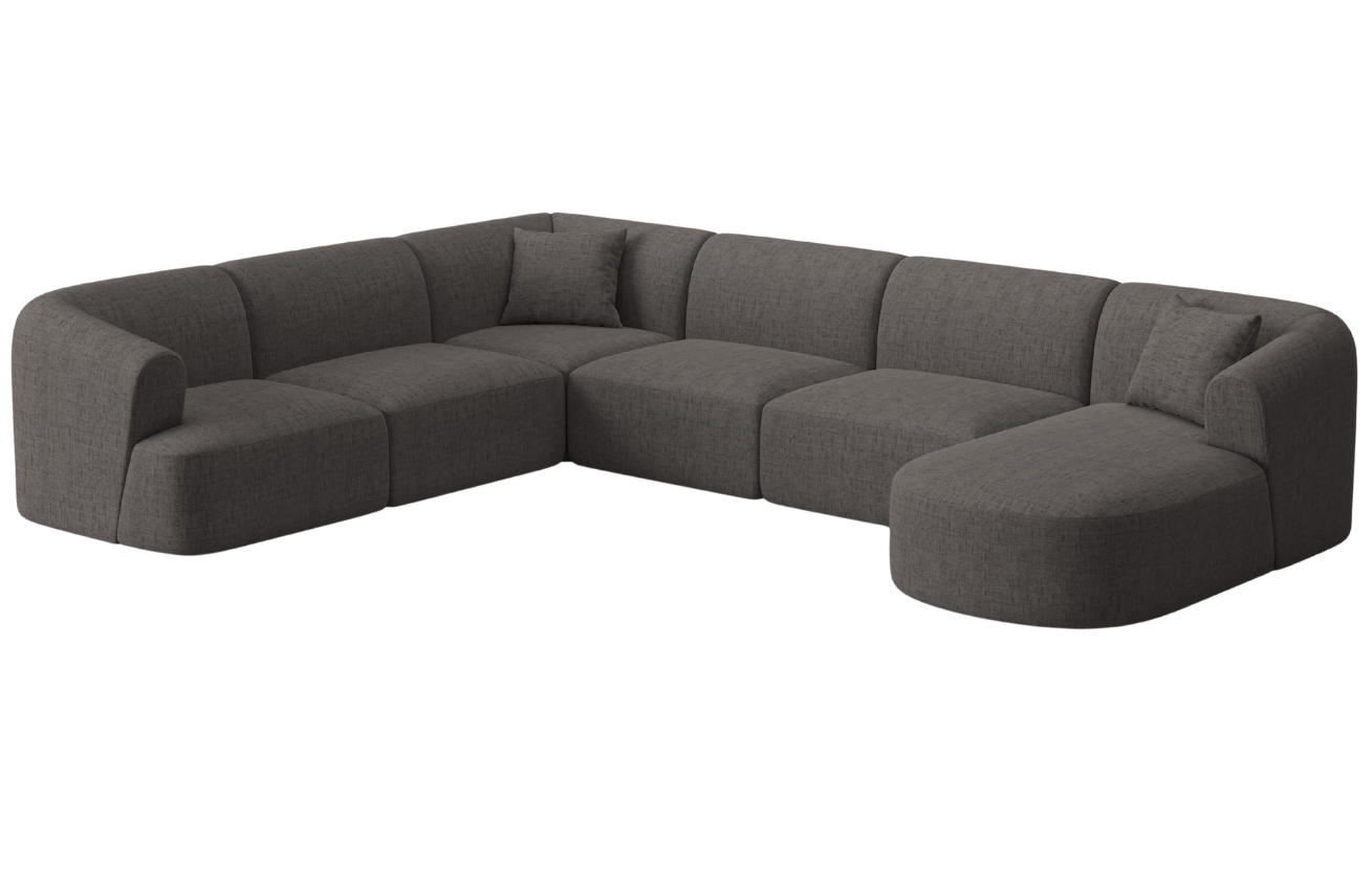 Cosmopolitan Design Šedá čalouněná rohová pohovka Campi 330 cm