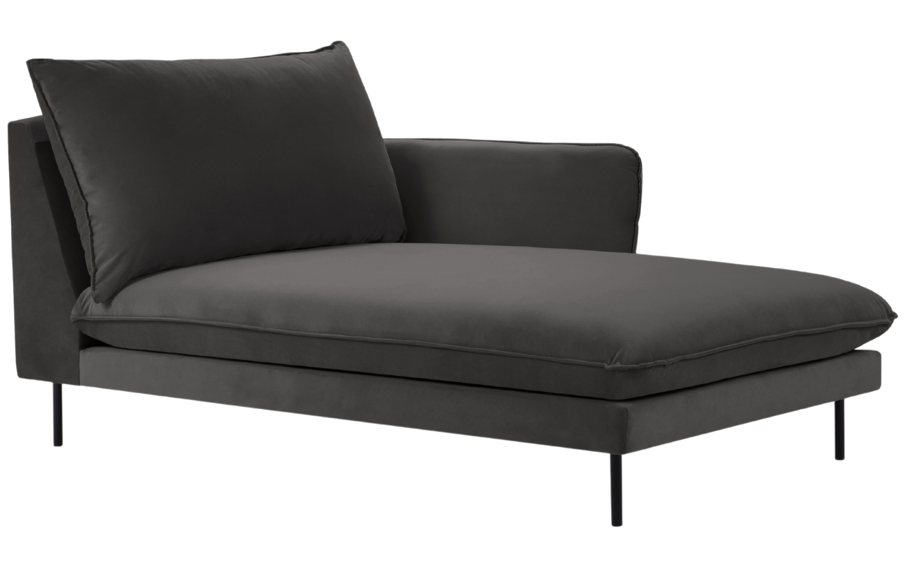 Cosmopolitan Design Šedá sametová lenoška Vienna 170 cm