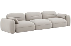 Cosmopolitan Design Světle béžová sametová čtyřmístná pohovka Sydney 320 cm