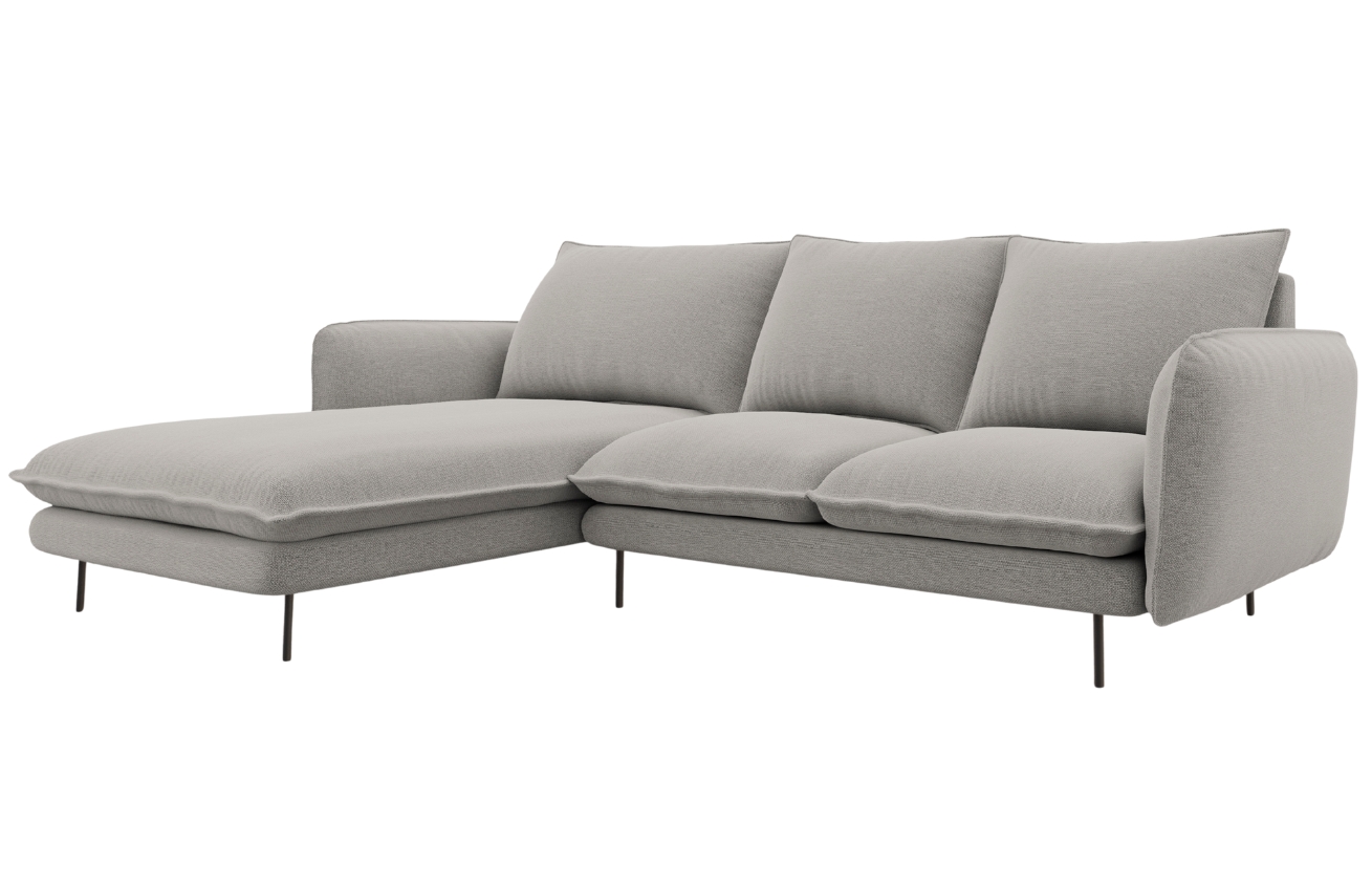 Cosmopolitan Design Světle šedá čalouněná rohová pohovka Vienna 225 cm