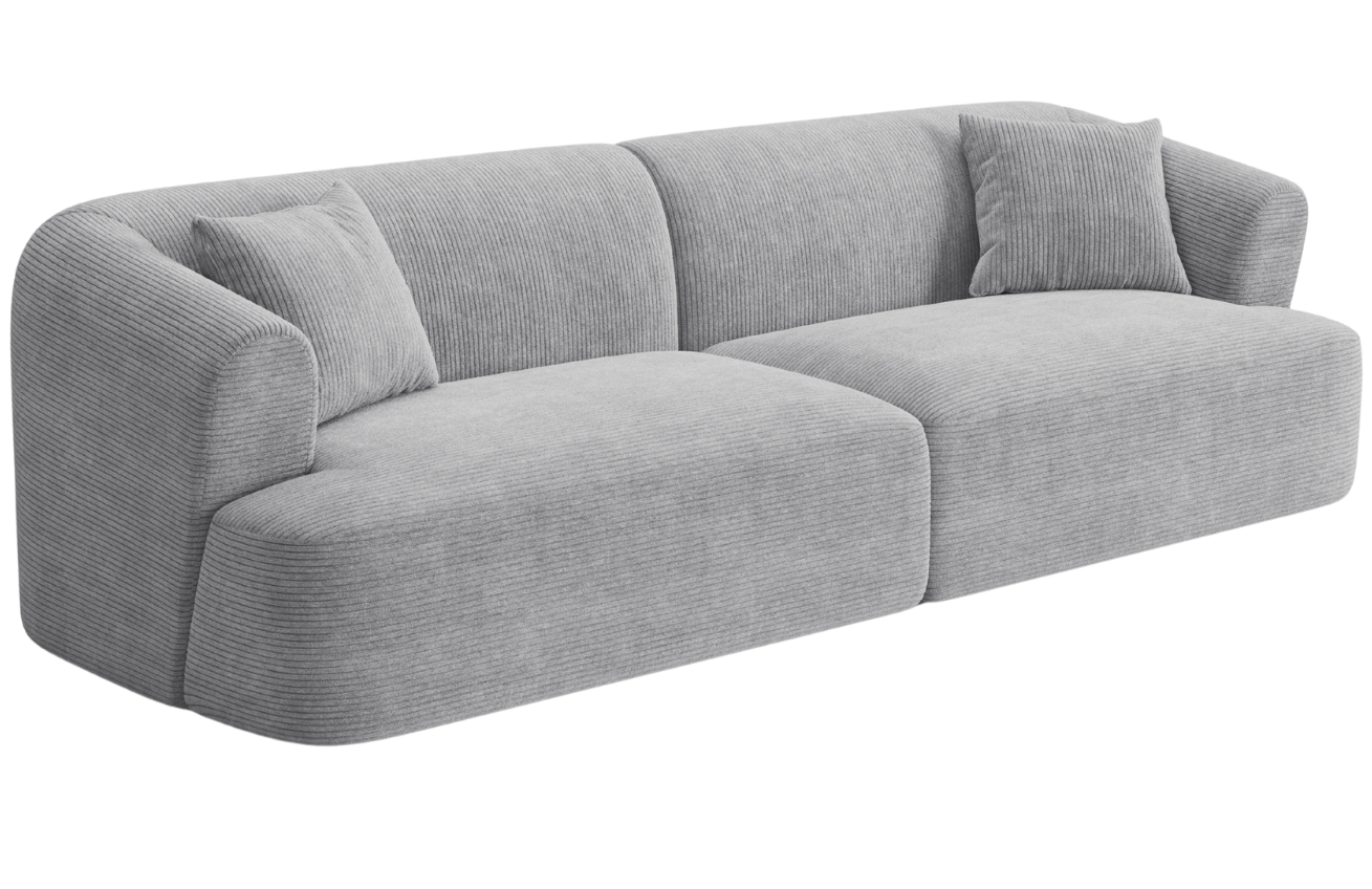 Cosmopolitan Design Světle šedá manšestrová čtyřmístná pohovka Campi 255 cm