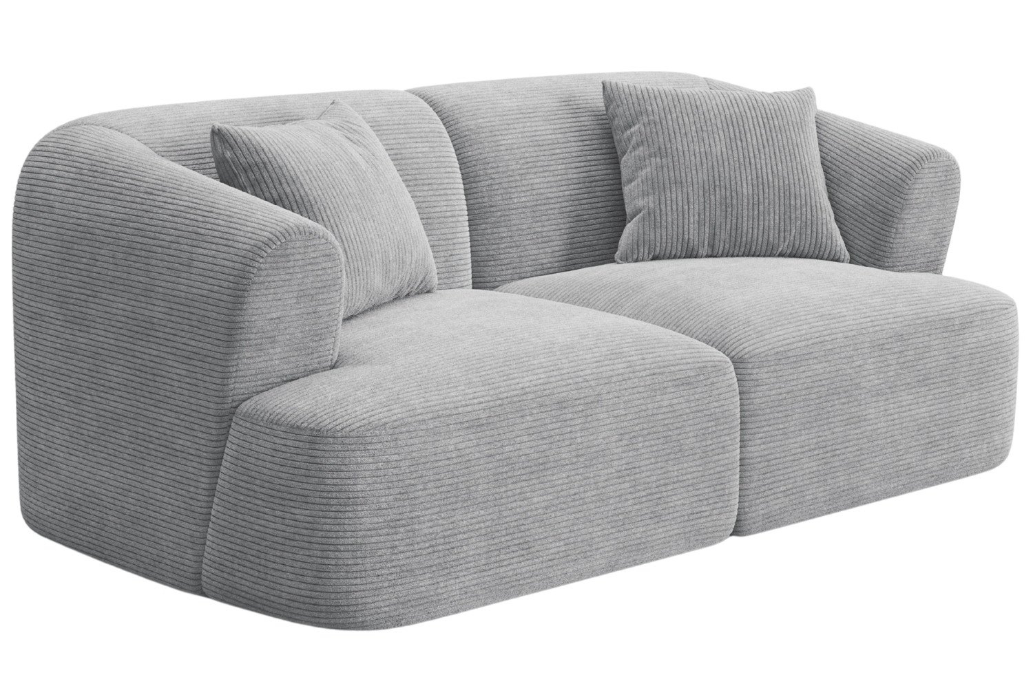 Cosmopolitan Design Světle šedá manšestrová dvoumístná pohovka Campi 180 cm