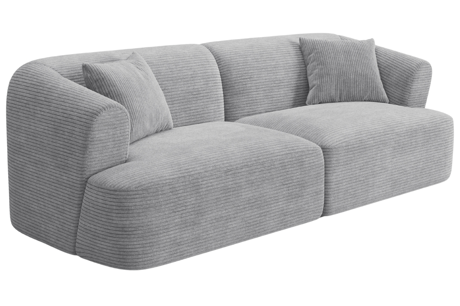 Cosmopolitan Design Světle šedá manšestrová trojmístná pohovka Campi 220 cm