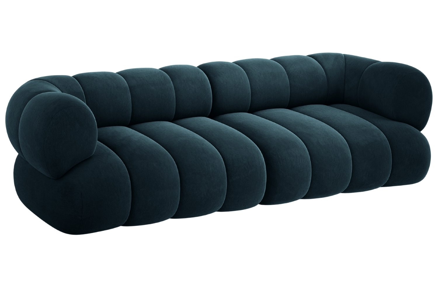 Cosmopolitan Design Tmavě modrá sametová čtyřmístná pohovka Koge 240 cm