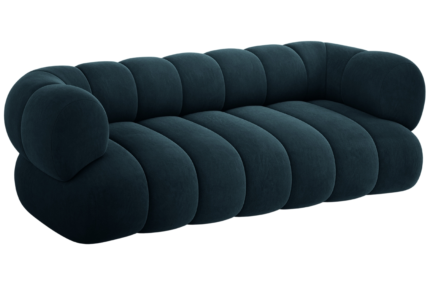 Cosmopolitan Design Tmavě modrá sametová trojmístná pohovka Koge 210 cm