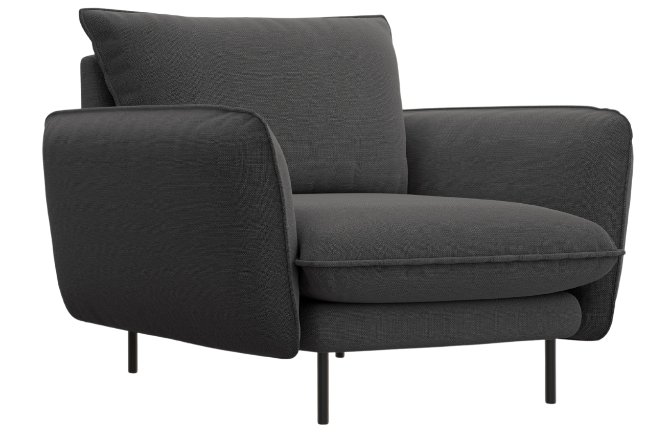 Cosmopolitan Design Tmavě šedé čalouněné křeslo Vienna