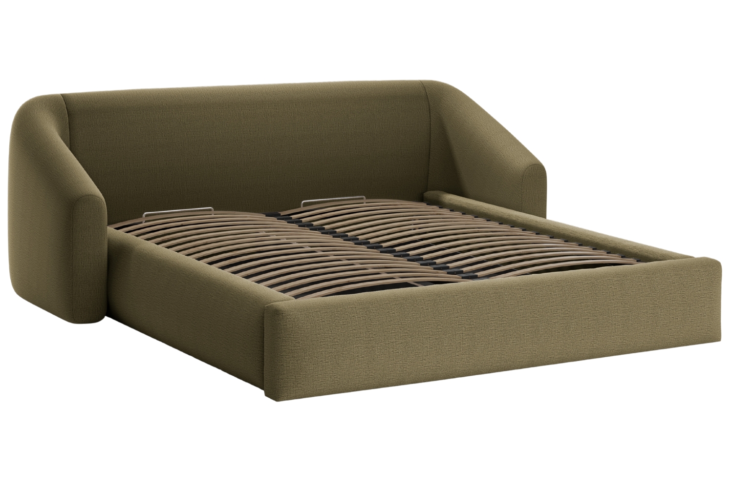 Cosmopolitan Design Zelená dvoulůžková postel Campi 180 x 200 cm s úložným prostorem