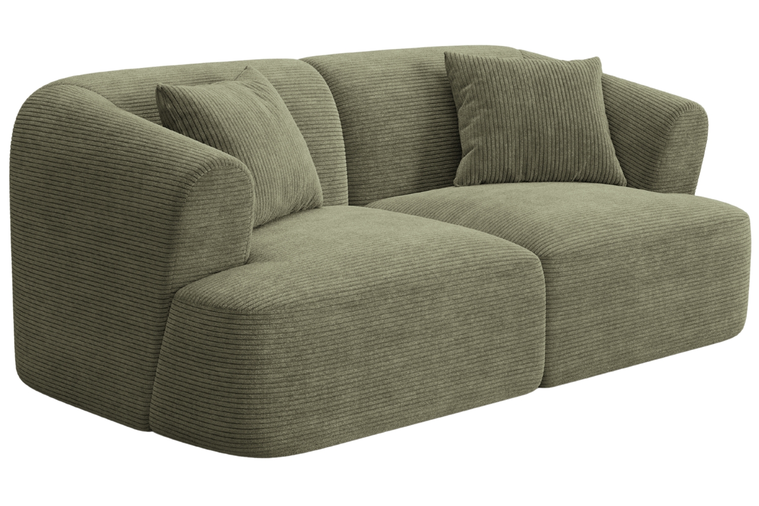 Cosmopolitan Design Zelená manšestrová dvoumístná pohovka Campi 180 cm