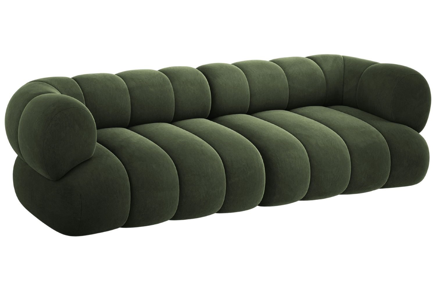 Cosmopolitan Design Zelená sametová čtyřmístná pohovka Koge 240 cm