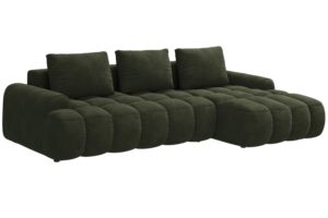 Cosmopolitan Design Zelená sametová rozkládací pohovka Linz 275 cm