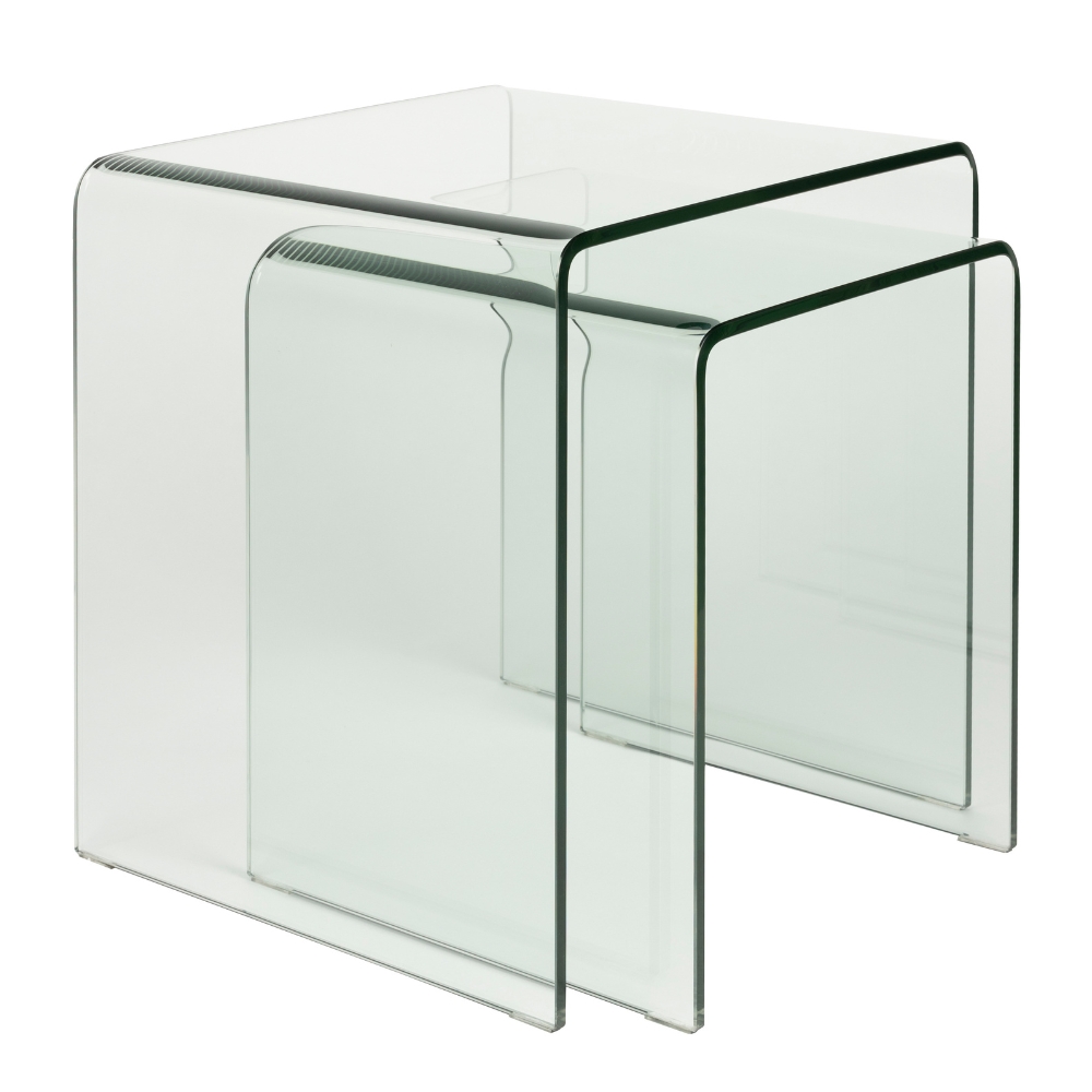 Dutchbone Set dvou skleněných odkládacích stolků VETRO 45 x 40 cm
