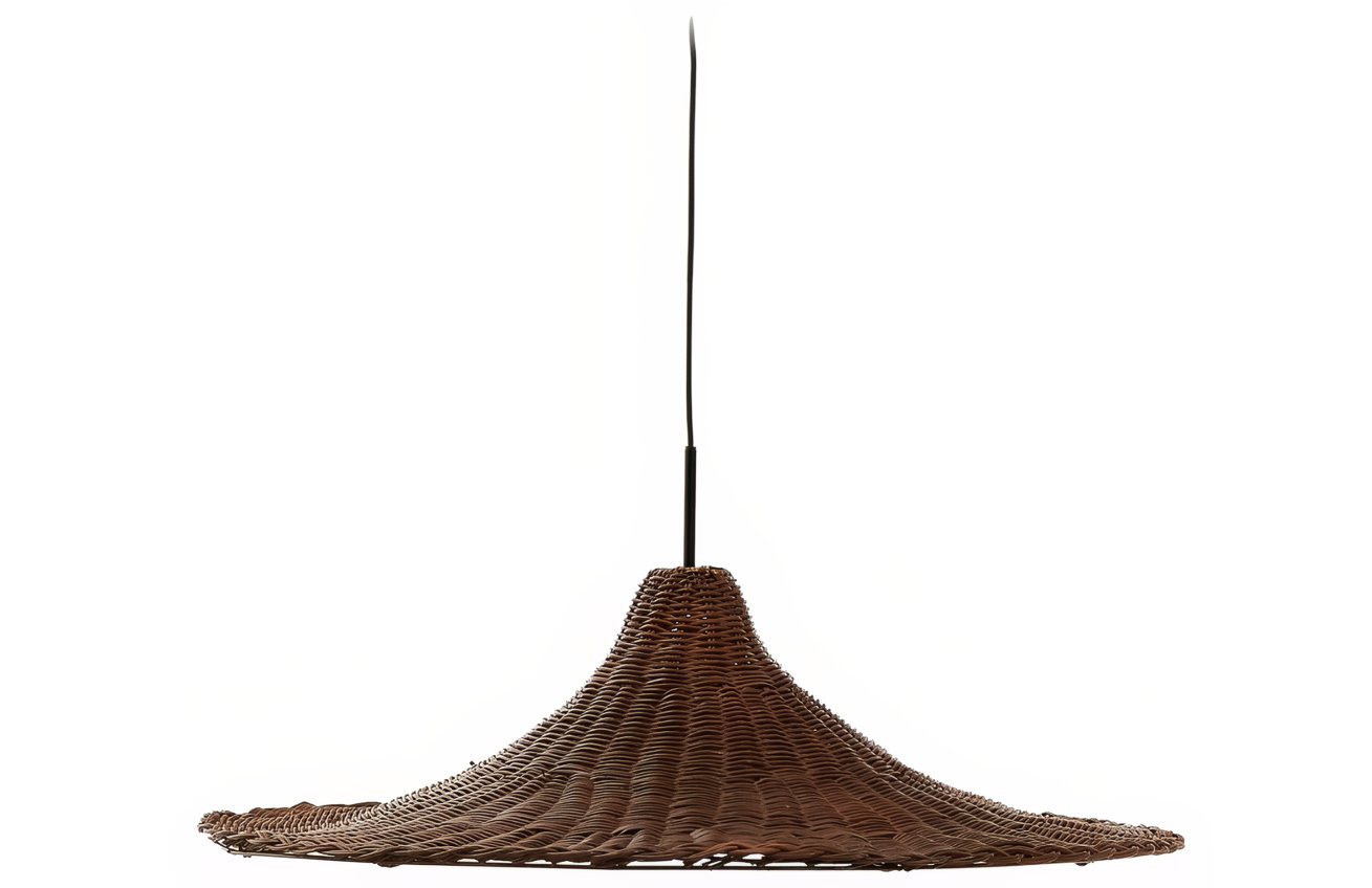 Hnědé ratanové stínidlo Kave Home Bladia 70 cm
