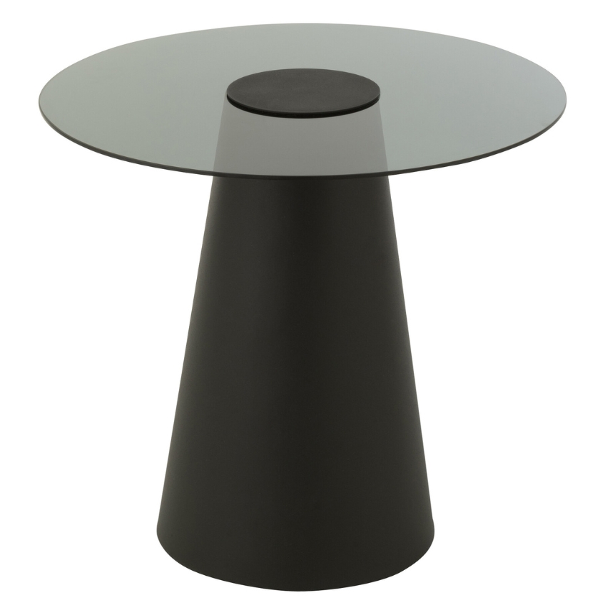 J-line Černý skleněný odkládací stolek Mirage 60 cm