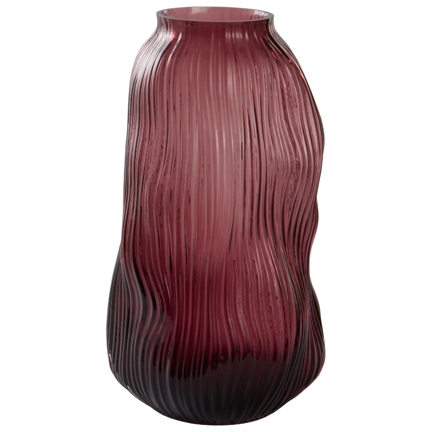Jotex Bordová skleněná váza FORS 30 cm