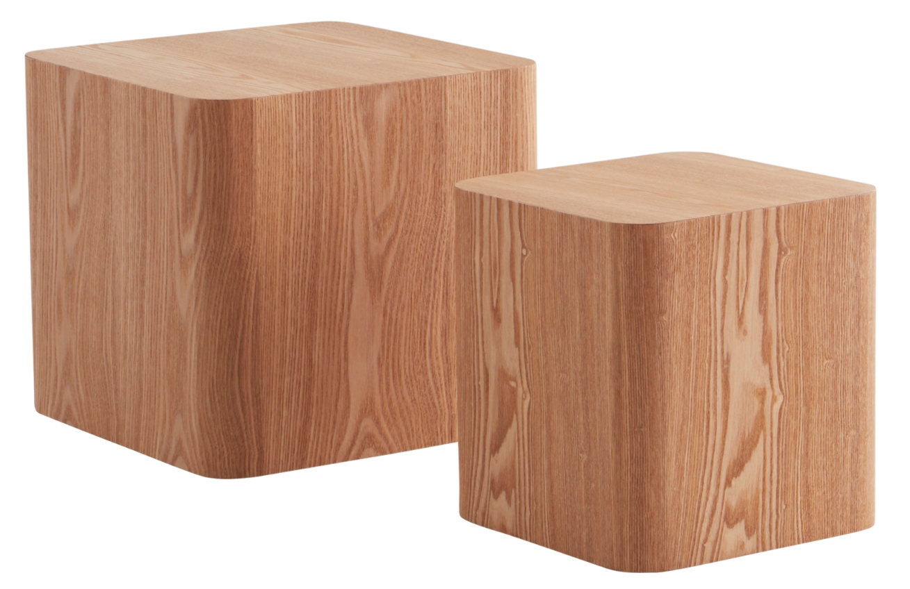 Jotex Set dvou přírodních odkládacích stolků CUBO 30x30/40x40 cm