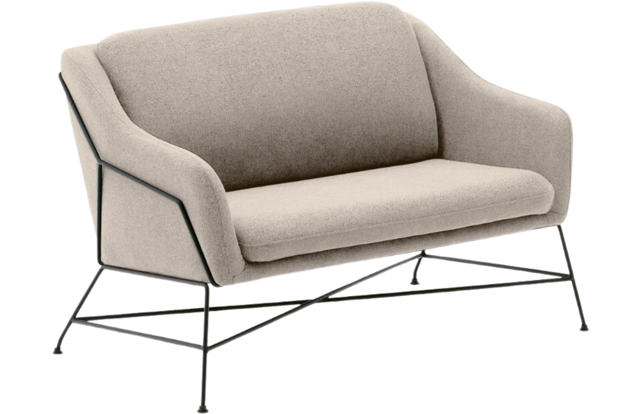 Kave Home Béžová dvoumístná pohovka Brida 128 cm