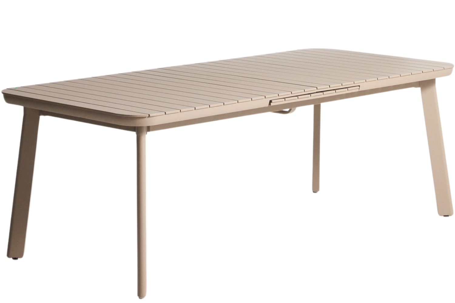 Kave Home Béžový kovový zahradní rozkládací stůl Izola 220/280 x 100 cm