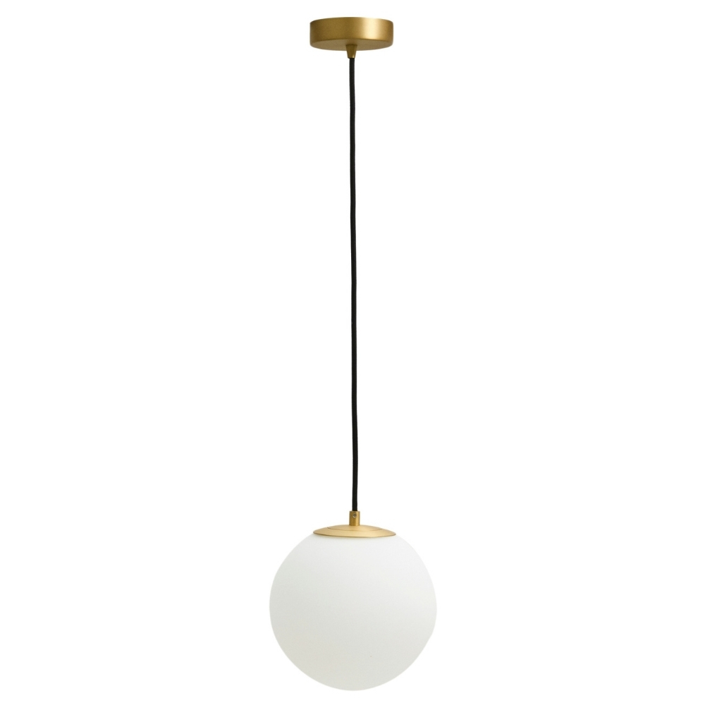 Kave Home Bílé skleněné závěsné světlo Brisia 15 cm