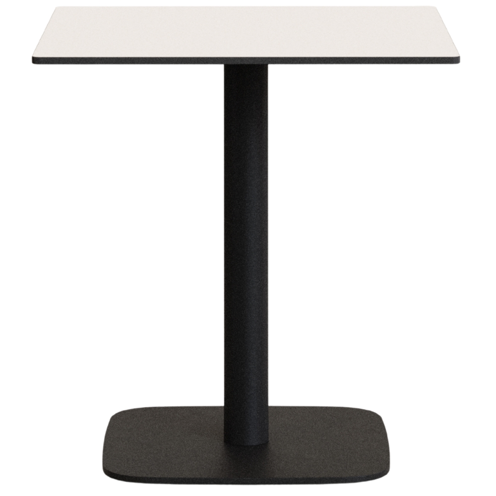 Kave Home Bílý bistro stolek Dina 68 x 68 cm s černou podnoží