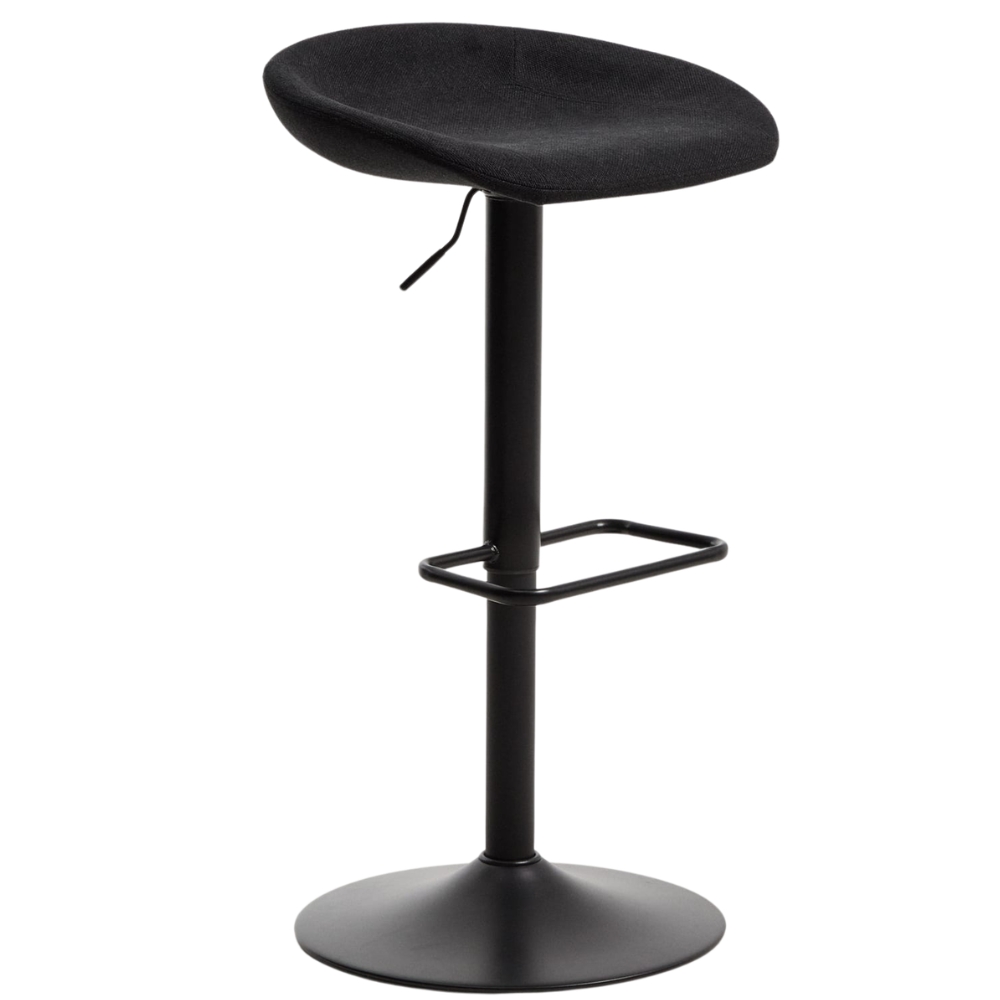 Kave Home Černá čalouněná barová židle Danua 58-82 cm
