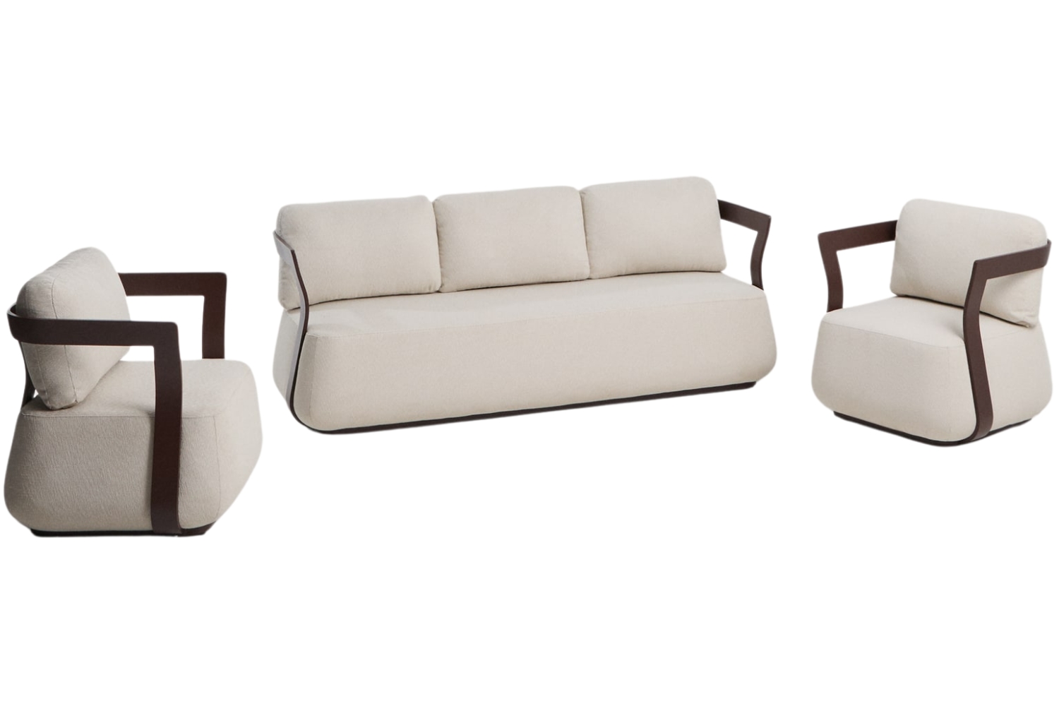 Kave Home Hnědo-béžový set zahradní pohovky a křesel Tamaris