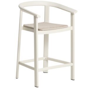 Kave Home Krémová zahradní barová židle s výpletem Erice 65 cm