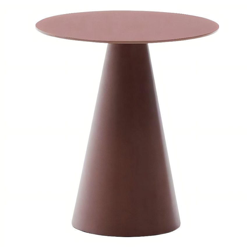 Kave Home Matně červený skleněný kulatý odkládací stolek Wilshire 50 cm