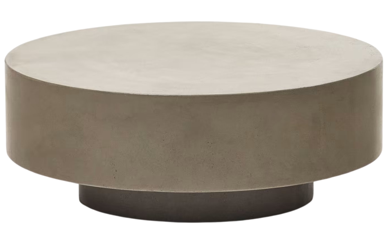 Kave Home Šedý cementový zahradní stolek Garbet 80 cm