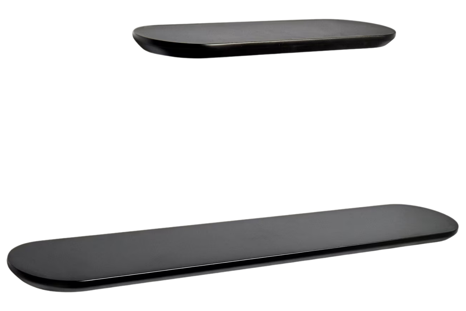 Kave Home Set dvou černých lakovaných polic Arely 35/55 cm