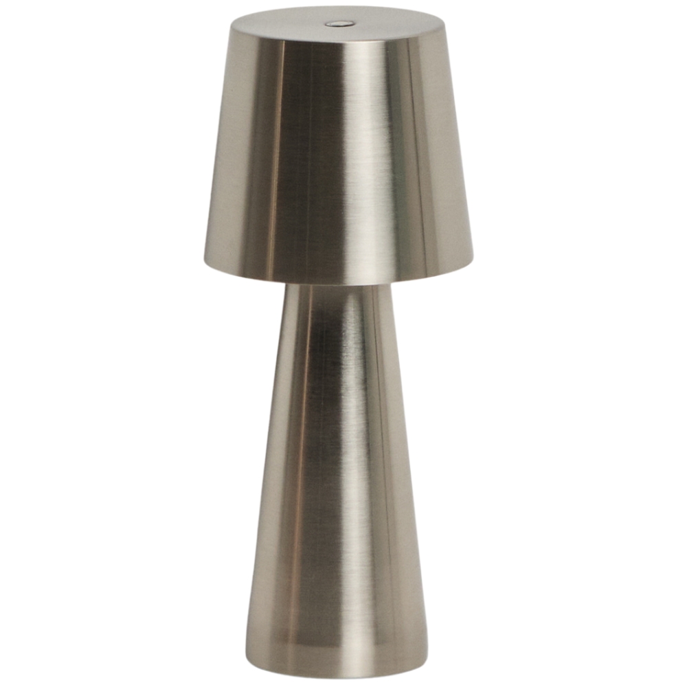 Kave Home Stříbrná kovová zahradní stolní LED lampa Arenys S