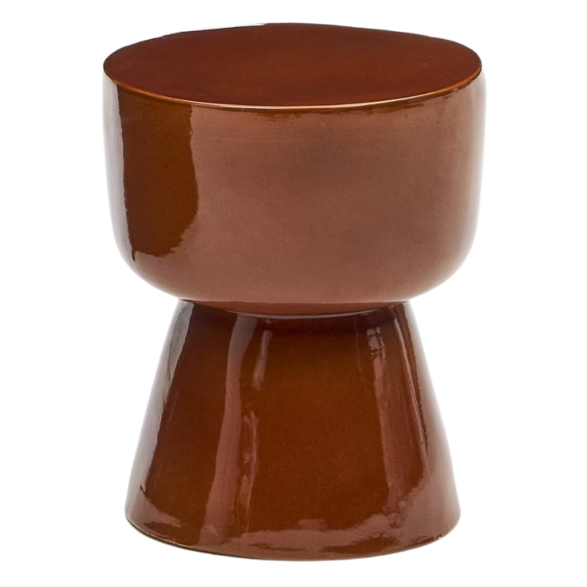 Kave Home Terakotově červený zahradní stolek Mesquida 36 cm