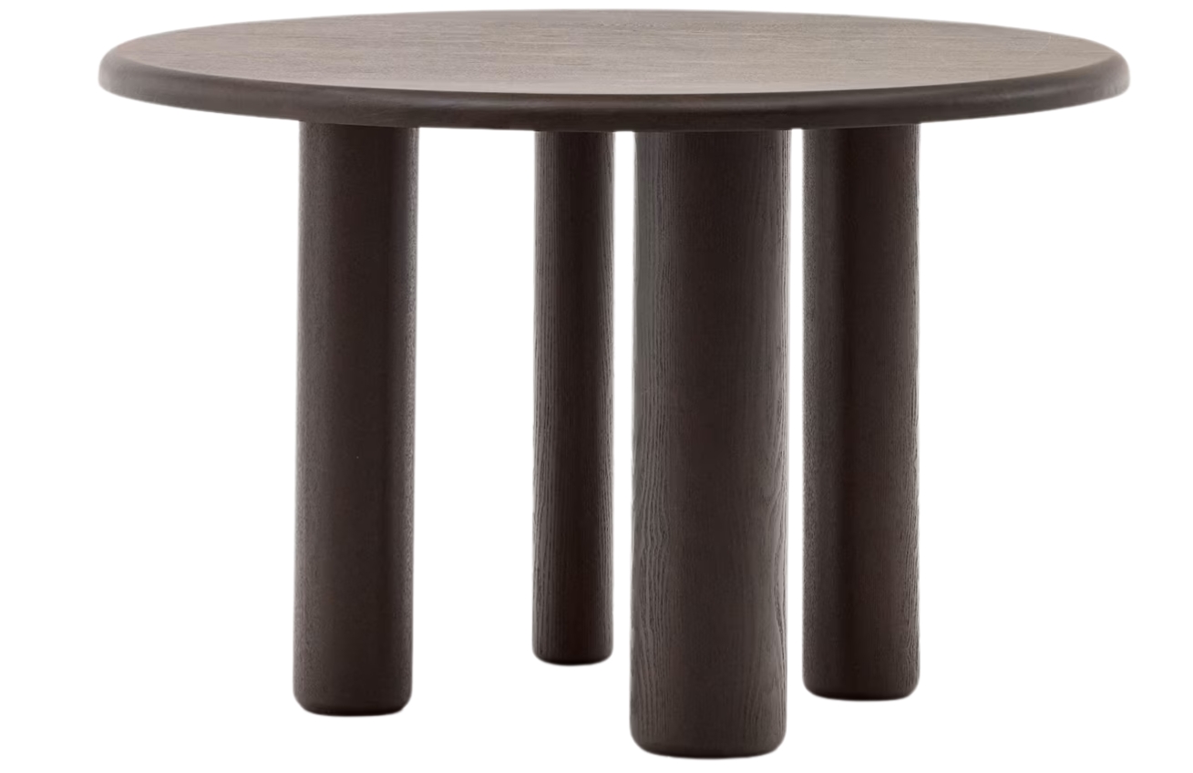 Kave Home Tmavě hnědý dřevěný jídelní stůl Kave 120 cm