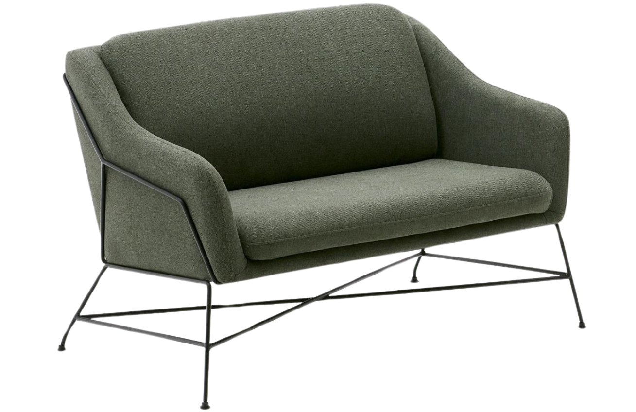 Kave Home Zelená dvoumístná pohovka Brida 128 cm